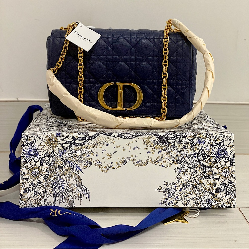 Medium Dior Caro Royal Blue